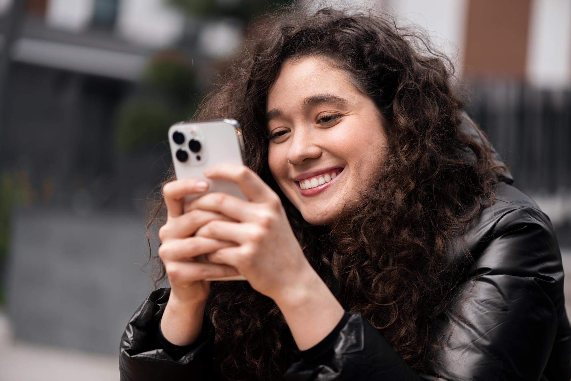 Person using a digital service on a mobile phone